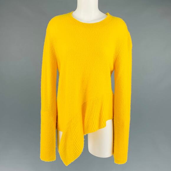 STELLA McCARTNEY Size 6 Yellow Cashmere Silk Asymmetrical Pullover - Picture 1 of 7